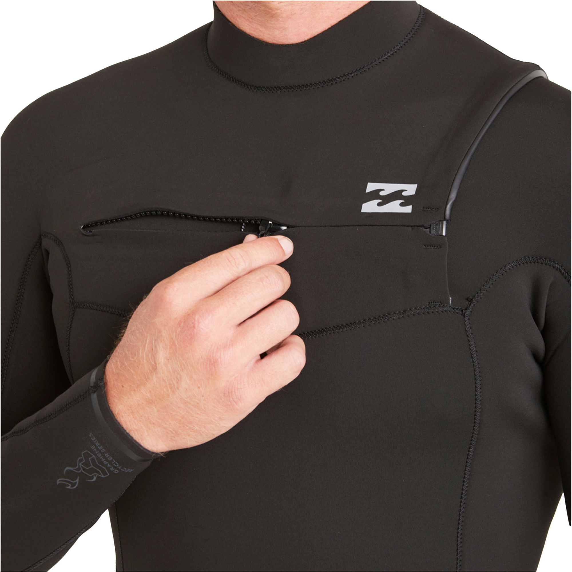 2025 Billabong Hombres Absolute 5/4mm Chest Zip Neopreno ABYW100194 - Black
